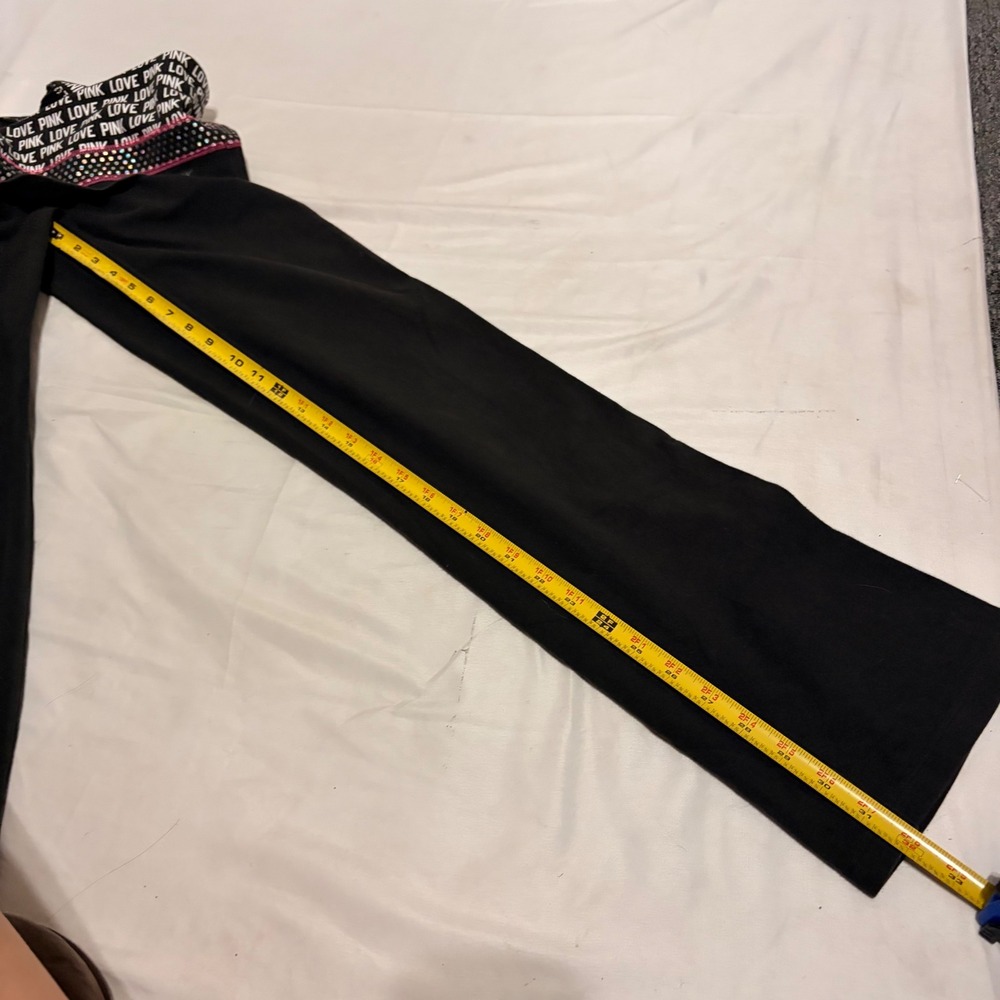 Victoria's Secret PINK Foldover Yoga Pants Polka Dot and logo pattern Wide Leg - Picture 9 of 12